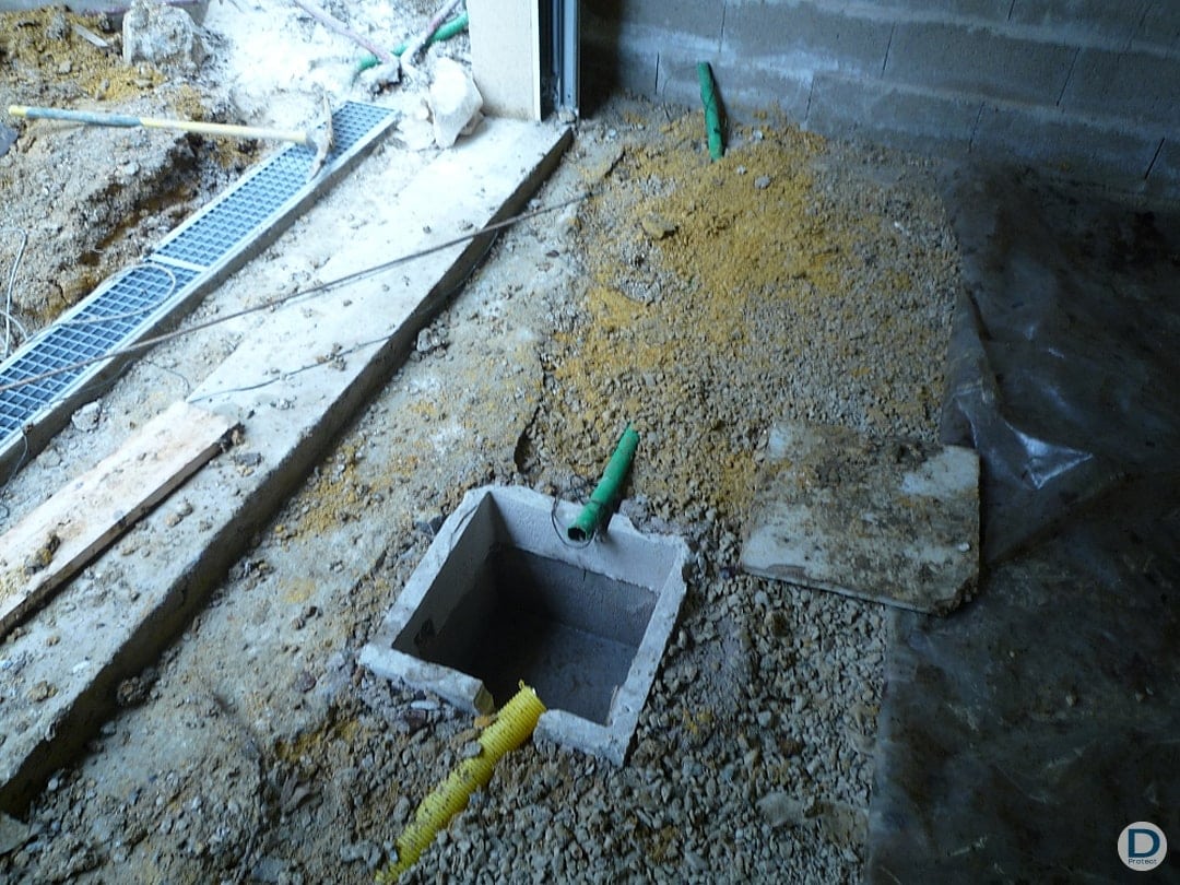 Installation drainage intérieur cave